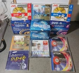 Joblot DVD-R DVD+R DVD-RAM. TDK JVC SAMSUNG VERBATIM 51 DISCS - Picture 1 of 14