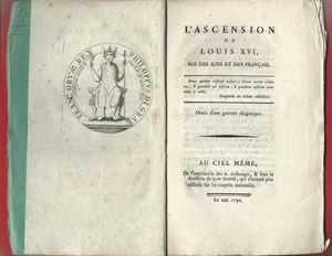 1790 REVOLUTION L' ASCENSION DE LOUIS XVI ROI DES JUIFS ... RARE PAMPHLET - Picture 1 of 2