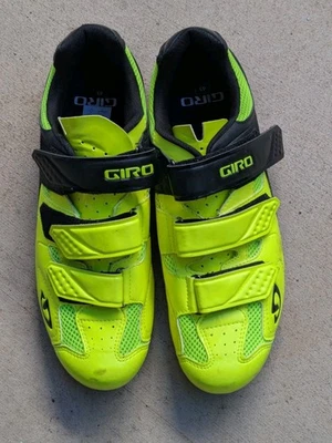 Zapatos de bicicleta de carretera Giro Treble II 45 EU 11 EE. UU. Amarillo 3 correas usados bonitos  Foto 1 de 4