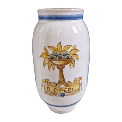 Ancien Pot De Pharmacie Apothicaire Faïence Talavera Collection Numéroté Signé  - Photo 1/4