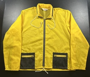 Vintage 1960’s Risa Water Repellent Yellow Full Zip Windbreaker Raincoat Large - Bild 1 von 10