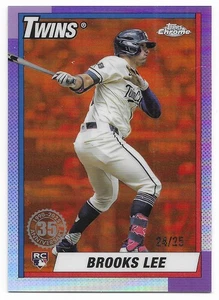 2025 Topps Chrome 1990 Topps Orange Brooks Lee #24/25 (90CB-20) Twins RC - Picture 1 of 2