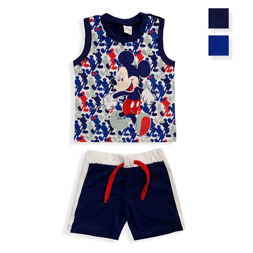 Ensemble Disney Mickey Mouse En Coton D'Été Débardeur Bébé Enfant 5510 - Photo 1/1