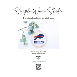 Buffalo Bills Football Counted Cross Stitch Pattern KIT - Picture 1 of 4