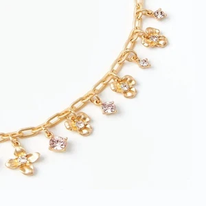Loft - Romantic Gold Sparkly Flower Necklace - Picture 1 of 4