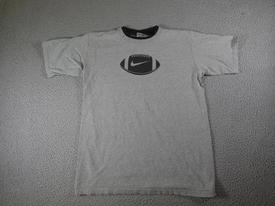 Camisa Nike Vintage Juvenil XL Gris Fútbol Swoosh Gráfico Rejilla Manga Corta Foto 1 de 4