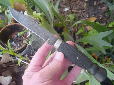 Vtg Russell GREEN RIVER WORKS Hunting KNIFE - Pinned Rubber Handle - Image 1 of 4