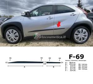 Profili porte fasce paracolpi portiere in plastica nera per Toyota Aygo X 2022+ - Afbeelding 1 van 5