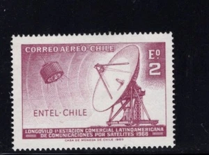 Chile 1966 2e Entel Satélite y Estación de Seguimiento Correo Aéreo MNH Sc C290 - Imagen 1 de 1