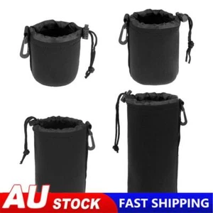Waterproof Soft Neoprene Camera Lens Pouch Bag Drawstring Protector Case - Picture 1 of 24