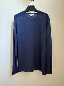 NEW MENS 100% LINEN MARINE BLUE CREW NECK SWEATER CALVIN KLEIN ~ XL - Picture 1 of 9