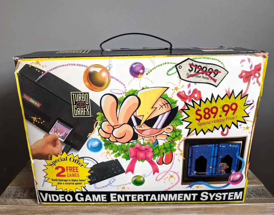 LIKE NEW ✹ Turbo Grafx 16 Game Console System COMPLETE ✹ Rare In Air Zonk Box ✹ - Image 1 of 4