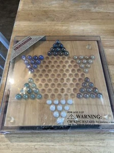 Chinese Checkers Woodfield Collection 2001 Marble Board Puzzle Game Wood board - Picture 1 of 4