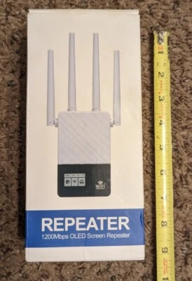 WiFi Range Extender 1200Mbps Mini WiFi Repeater 2.4GHz/5.8GHz Dual Band - Image 1 of 4