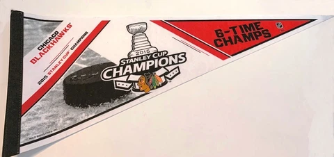 Chicago Blackhawks NHL Stanley Cup 6X Champs 2015 Pennant Cover
