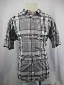Mens Sahara Club Cotton Gray White Plaid SS Casual Shirt sz XXL - Picture 1 of 5