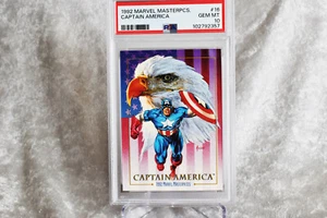 1992 SKYBOX Marvel JUSKO MASTERPIECES #16 CAPTAIN AMERICA PSA 10 GEM MINT PERF! - Picture 1 of 4