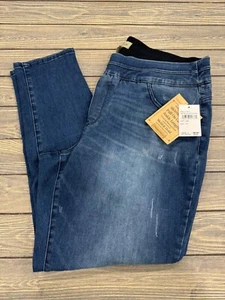 Democracy Ab Technology Mid Blue Artisanal Pull-On Denim Jeans Ankle Size 18W - Picture 1 of 5