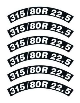 Dimension Reifenbeschriftung Grösse 315/80R 22.5 - Aufkleber Tamiya  Decal 1:14  - Bild 1 von 3