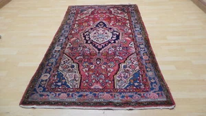 Large Persain Oriental Carpet Rug Hand Made Wool Vintage 6ft 11" x 4ft 1" - Picture 1 of 18