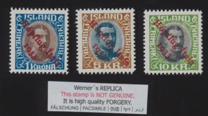 FORGERY - Werner's REPLICA of Iceland - Airmail 1933 - "Hópflug Itala" - Picture 1 of 1