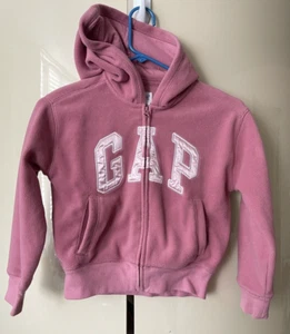 Gap Kids Girls Soft Fleece Logo Zip Up Hoodie Jacket Size: M (8) Heather Rose - Picture 1 of 6