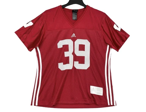 Wisconsin Badgers Adidas #39 Football Jersey (Red) Women's Size L Cover