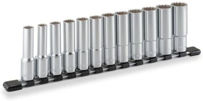 TONE 1/2" Drive 12 pt 10-21mm Deep Socket Set with Holder HDL412 12 Tools JAPAN - Image 1 of 3