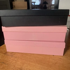 Vintage Cassette Tape Storage Box  Pink And Black Lot Of 3 - Picture 1 of 10