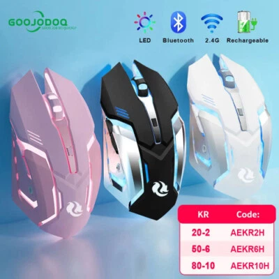 Gaming Mouse Rechargeable 2.4GWireless Bluetooth Mouse Mute Ergonomic Mouse - Image 1 of 4