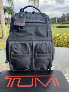 Tumi Alpha Blue Backpack Navy Seven Exterior Pocket Zip Closure Laptop Pocket - Picture 1 of 12