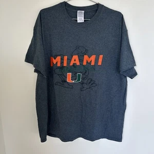 University Of Miami T Shirt Dark Gray - Size XL - Picture 1 of 7