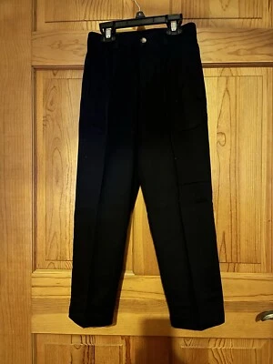 Caquis Lands End plisados azul marino niños cintura elástica trasera talla 8 Foto 1 de 3