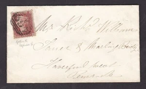 GB QV 1d penny red SG29 LC pf14 PL.27 KI gothic K 1857 Kidwelly Haverfordwest - Picture 1 of 3