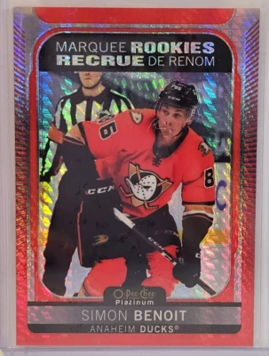 2021-22 O-Pee-Chee Platinum - Marquee Rookies Red Prism #235 Simon Benoit 79/199 - Image 1 of 2
