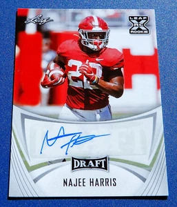 Najee Harris Rookie Autograph * 2021 Leaf Draft #BANH1 🏈 Alabama Crimson Tide - Picture 1 of 2