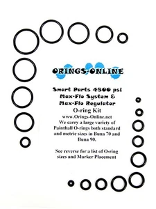 Kit de juntas tóricas reguladoras de paintball Smart Parts 4500 psi Max Flo sistema x 4 reconstrucciones - Imagen 1 de 1