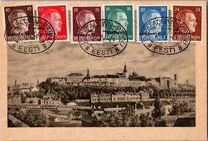 1944 Tallinin Estonia German Occupation Ostland PPC Postcard Cover Local Use - Picture 1 of 2