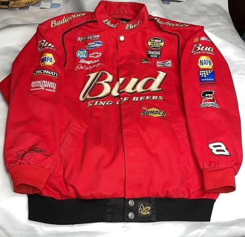 Dale Earnhardt Jr Chase Authentic Drivers Line Cloth Budweiser NASCAR Jacket XL Cover
