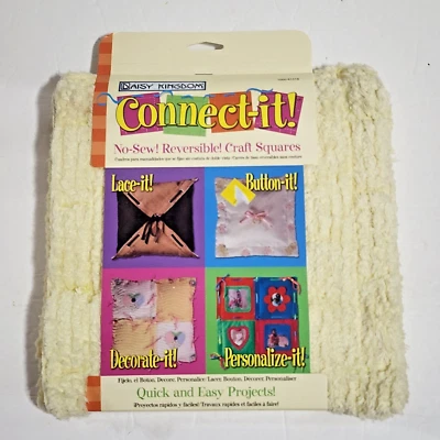 Daisy Kingdom Connect-It! No Sew Reversible Craft Squares Yellow Shag New - Image 1 of 2