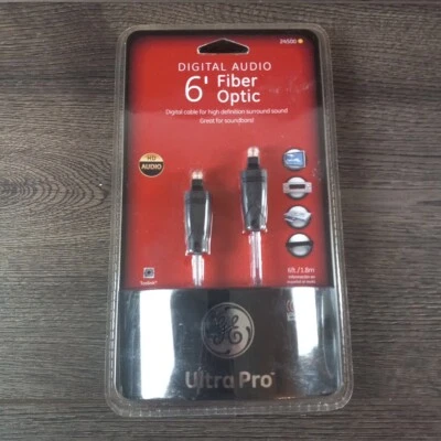 GE Ultra Pro Digital Audio Fiber cable 6 Ft Fiber cable For Surround Sound 24500 - Image 1 of 3