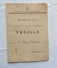 PAGELLA SCUOLA ELEMENTARE DI TIRANA 1941 ALBANIA