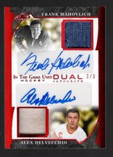 2022-23 In The Game Used Frank Mahovlich / Alex Delvecchio Dual Autograph 3/3