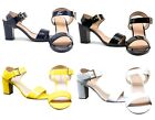 Ladies Womens Mid Block Heel  Summer  Peep Toe Ladies Ankle Strap Sandal Shoes