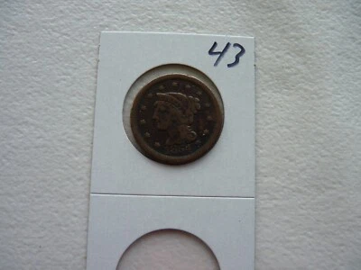 VINTAGE ORIGINAL USA COIN LARGE CENT  1854   NO43 - Image 1 of 3