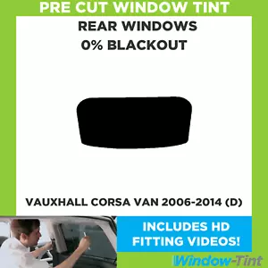 Per Vauxhall Corsa Van 2006-2014 (D) Pellicola Oscurante Pretagliata Tinta Finestra Posteriore 0% - Foto 1 di 10