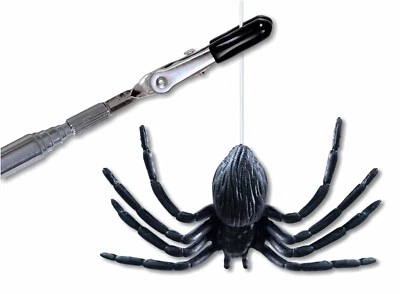 Funny Fake Spider Prank Joke Gag Antenna Stick & Adjustable Web Office Prank - Image 1 of 4