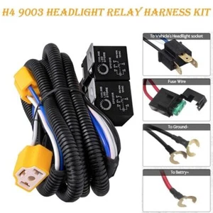 H4 Headlight Relay Harness Brightness Intensifier Kit for 5.75 inch Headlights - Picture 1 of 11
