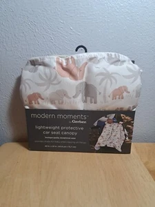 NEW Gerber Baby Boy/Girl Lightweight Protective Car Seat Canopy Cover Elephant - Picture 1 of 4