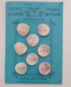 French Brocante Vintage Buttons 8 Handcut White Pearl MOP Nacre France 1950s NOS - Picture 1 of 4